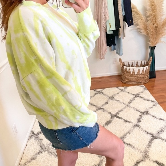 Tie Dye Cropped Cotton Sweatshirt L - Picture 2 of 6